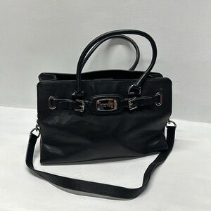 Michael Kors Hamilton East West Large Handbag Purse Crossbody Soft Leather Black